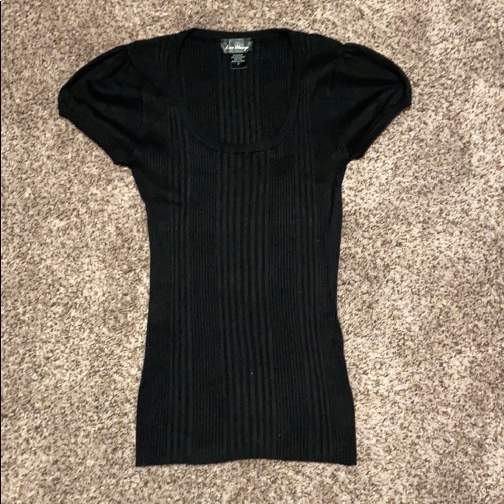 Black ribbed sweater shirt